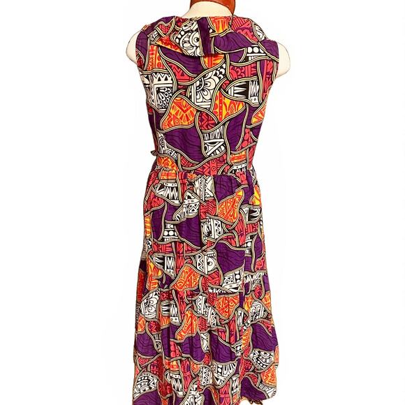 Ashro Plus Size Maxi Dress 18W Sleeveless V Neck Wrap Pockets Afrocentric Boho - Picture 8 of 10